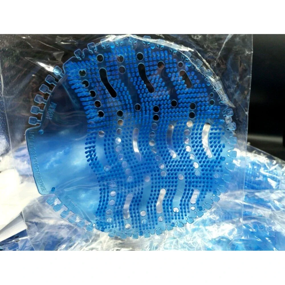 Blue Round Anti-Splash Deodorizing Urinal Screens Sea Breeze Scented 20 Pack